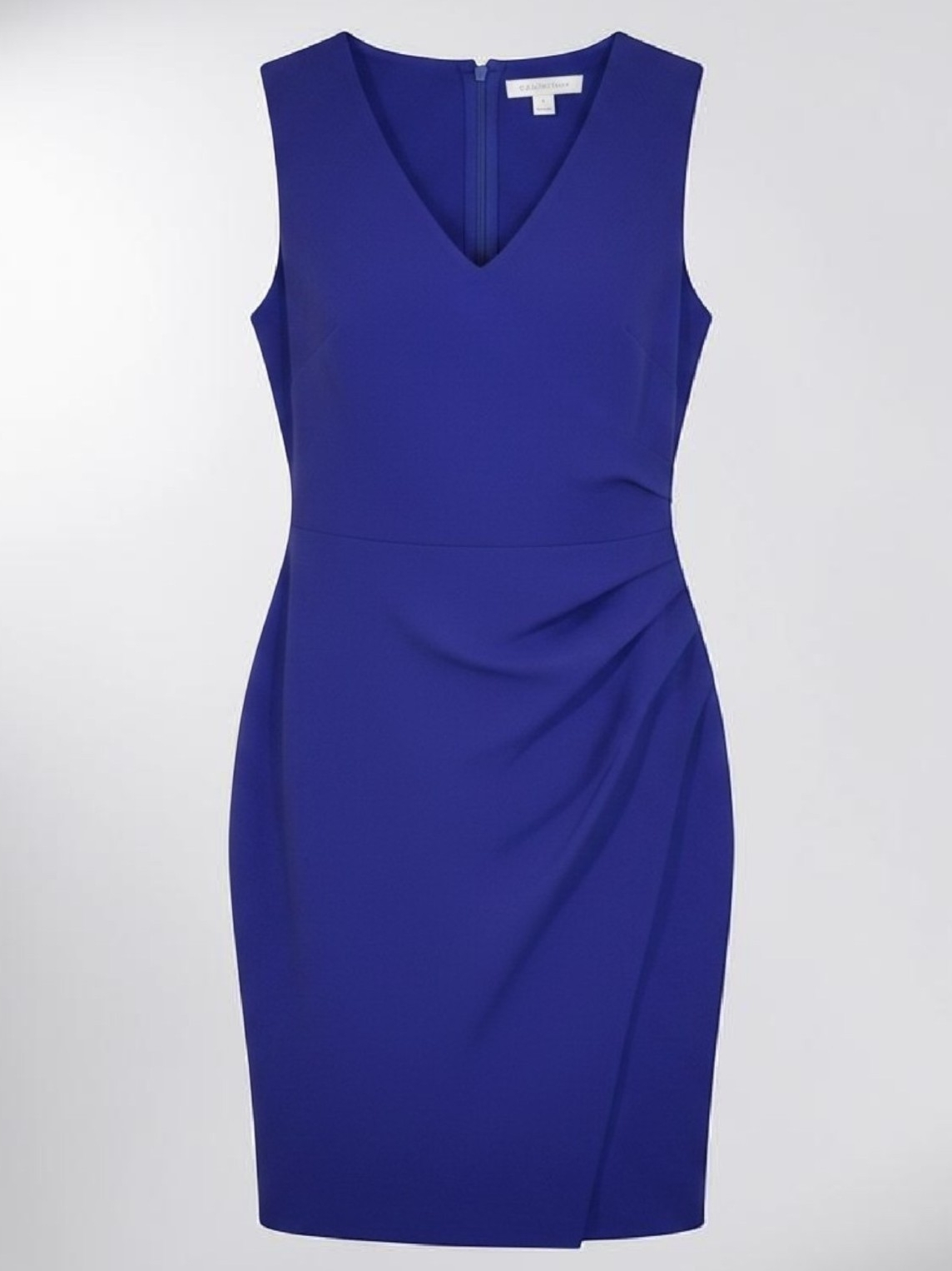Diane Von Furstenberg Purple Blue V-Neck Midi Dress Office Siren Bodycon Size 0